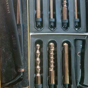 Flat iron and curling wand set